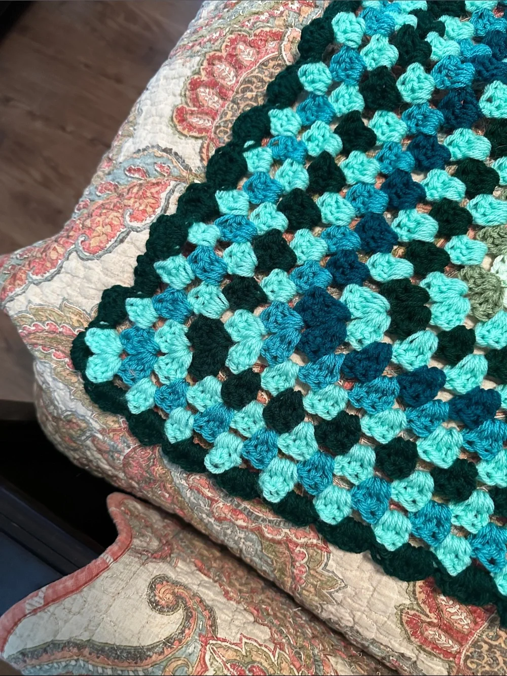 Crochet Granny Square Couch Blanket -